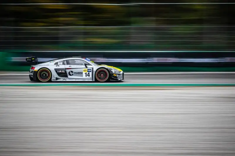 Il trio composto da Riccardo Agostini, Lorenzo Ferrari e Mattia Drudi regala ad Audi Sport Italia la vittoria del Campionato Italiano Gran Turismo Endurance. Foto di Cristian Lovati