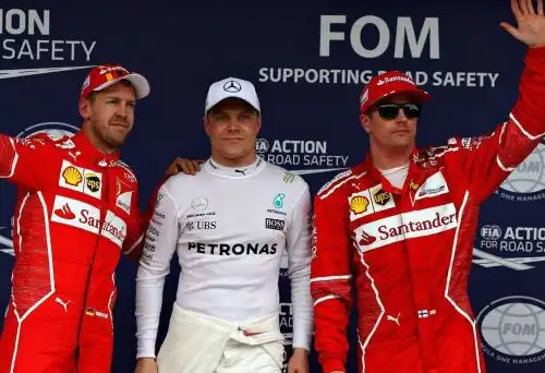 Hamilton out, Bottas mette in fila le Ferrari