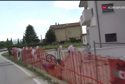 Giro d’Italia, Brutt cade e finisce in un cantiere