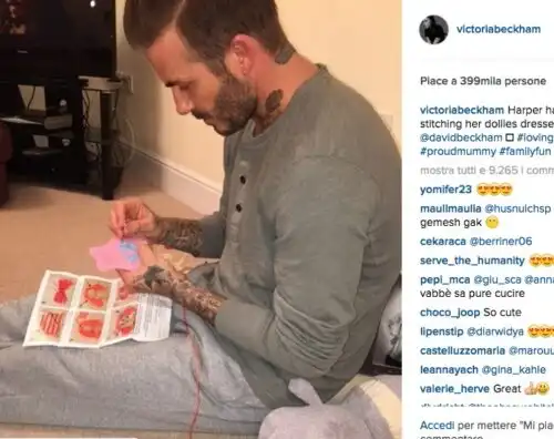 Beckham si dà al cucito