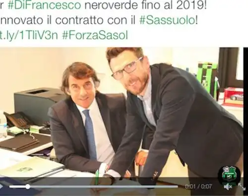 Di Francesco-Sassuolo, avanti insieme