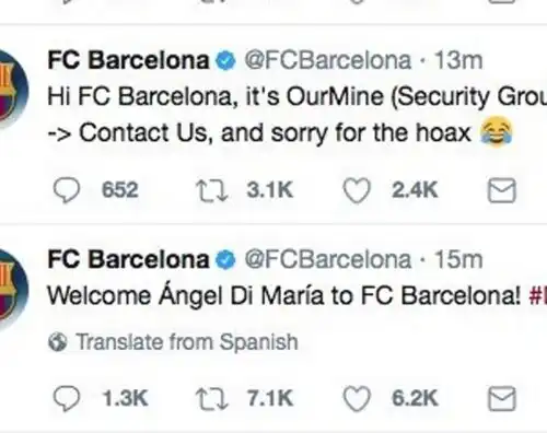 Un hacker manda Di Maria al Barcellona