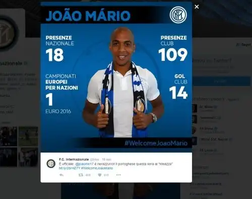 L’Inter dà i numeri per Joao Mario