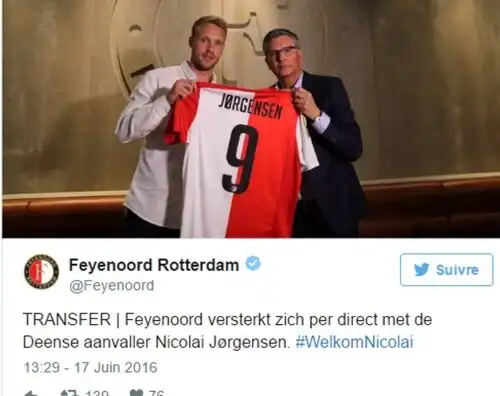 Jorgensen è del Feyenoord