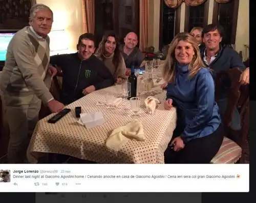 Agostini ospita Lorenzo: “Un grande”