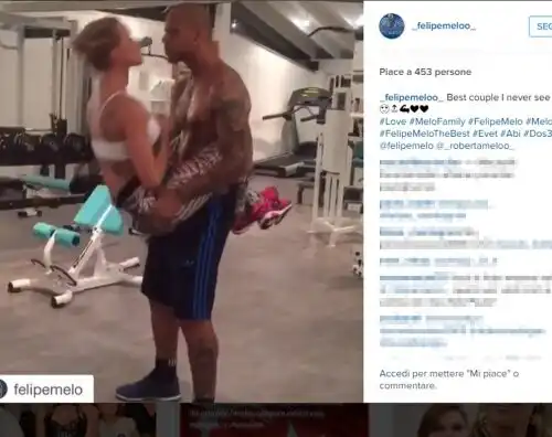 Felipe Melo, allenamento hot in palestra