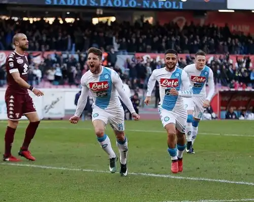 Serie A, Napoli-Torino 5-3: poker di Mertens, azzurri terzi