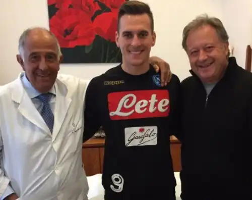 Il Napoli riabbraccia Milik: è già guarito