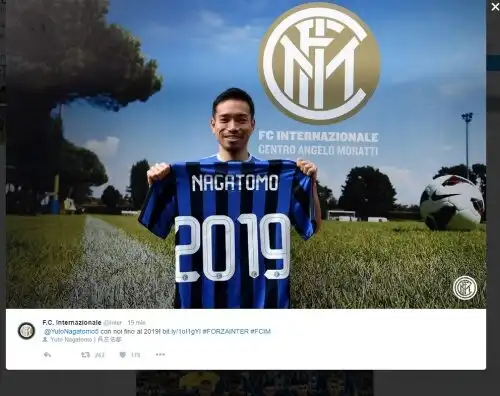 Inter-Nagatomo: rinnovo fino al 2019