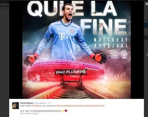 Il Bayern provoca la Juve su Twitter