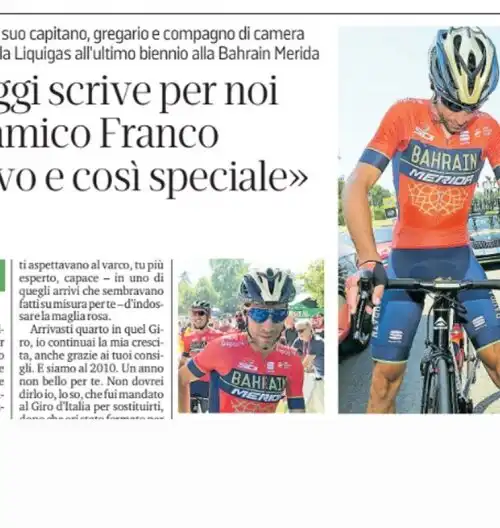 Nibali diventa scrittore per Pellizotti