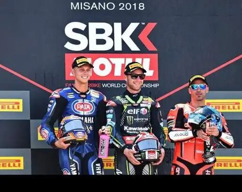 Rea si ripete a Misano, Melandri terzo