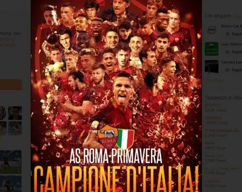 Roma primavera campione d’Italia, Juve ko