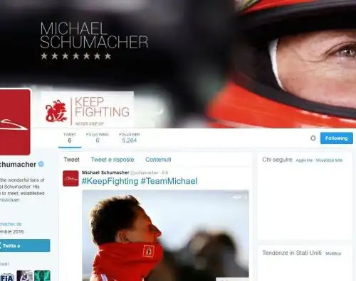 Schumacher su Twitter: “Continua a lottare”