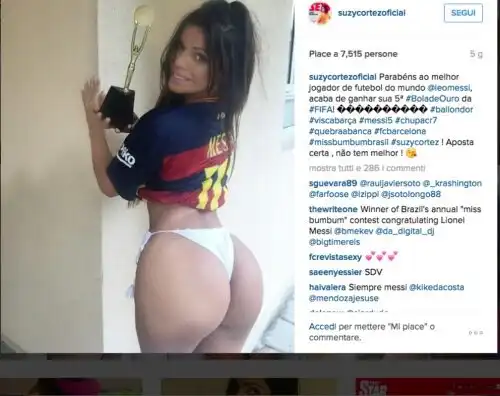 Miss Bum Bum omaggia Messi