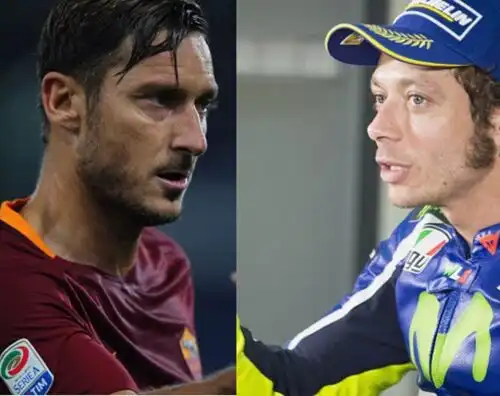 Francesco Totti sfida Valentino Rossi