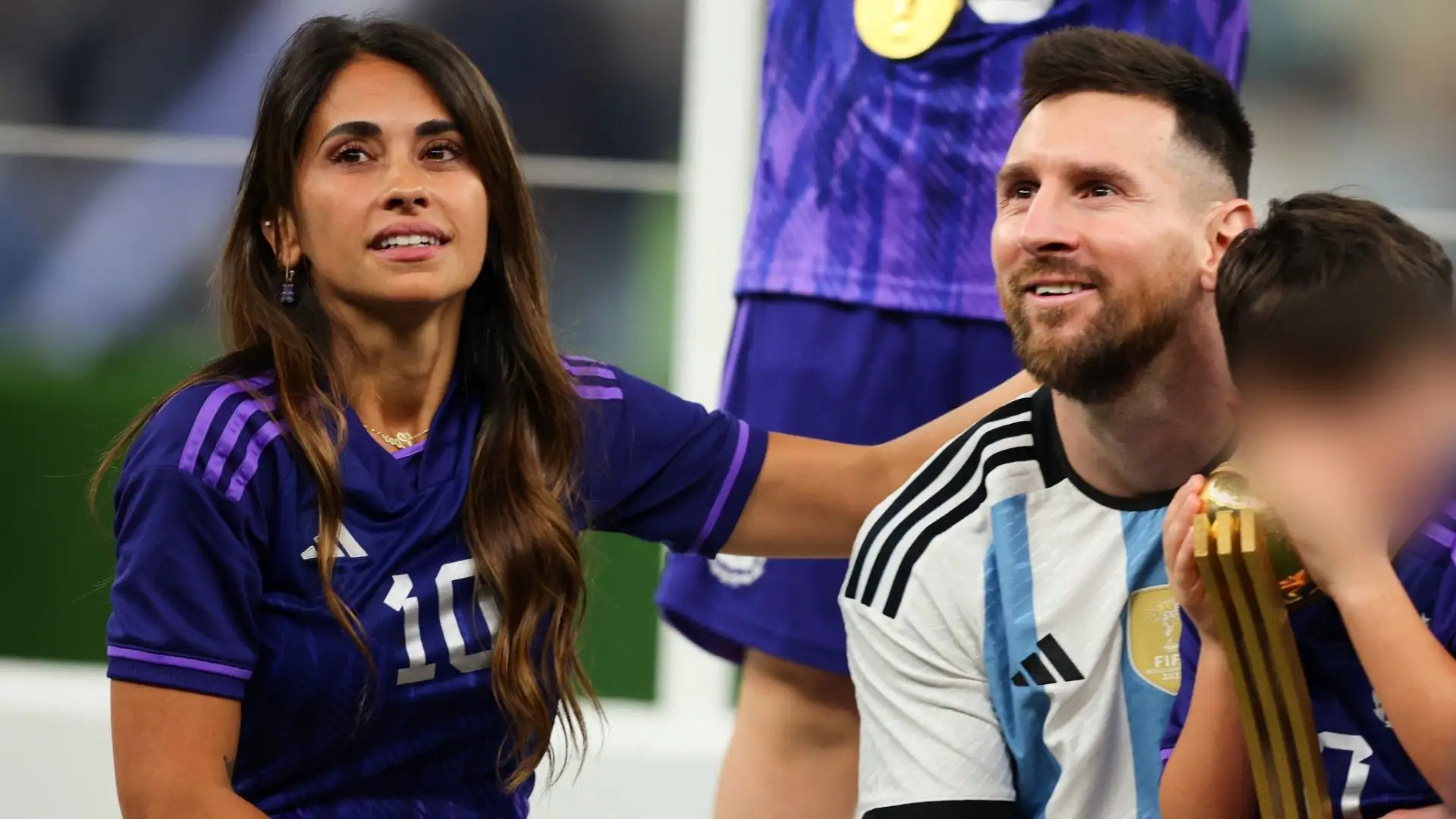 Eccola durante i festeggiamenti del Mondiale vinto in Qatar nel 2022