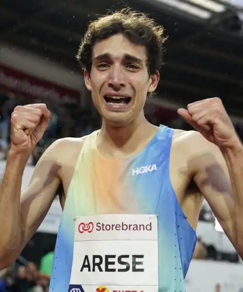 L’emozione di Pietro Arese dopo aver battuto uno storico record italiano dell’atletica