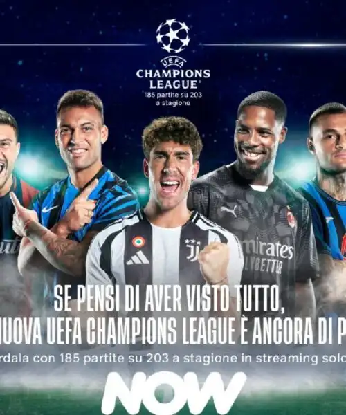 Champions League, nuova campagna di NOW