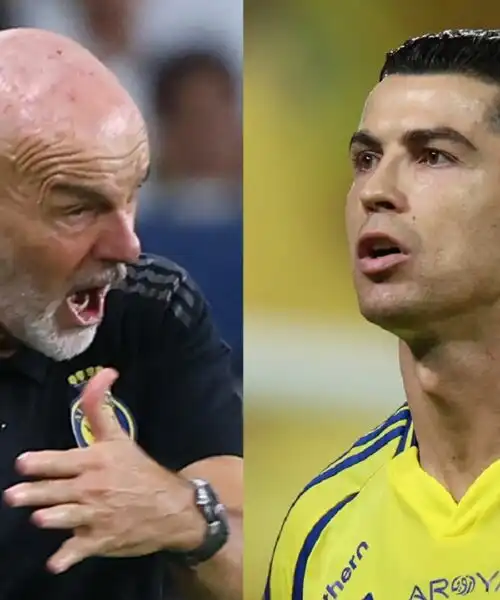 Pioli e Cristiano Ronaldo fanno scintille in campo: le foto