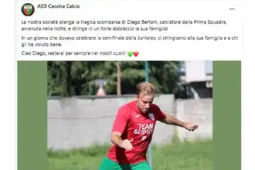 Tragico incidente al ritorno dallo stadio, muore il calciatore dilettante Diego Bertoni