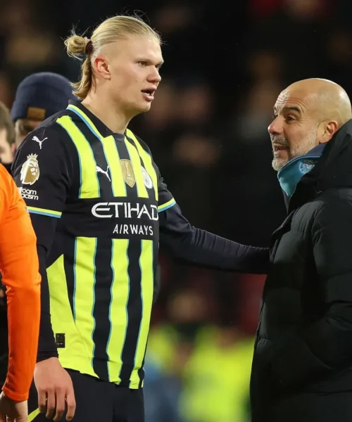 Serve Haaland per calmare Guardiola: le foto della sfuriata contro l’arbitro