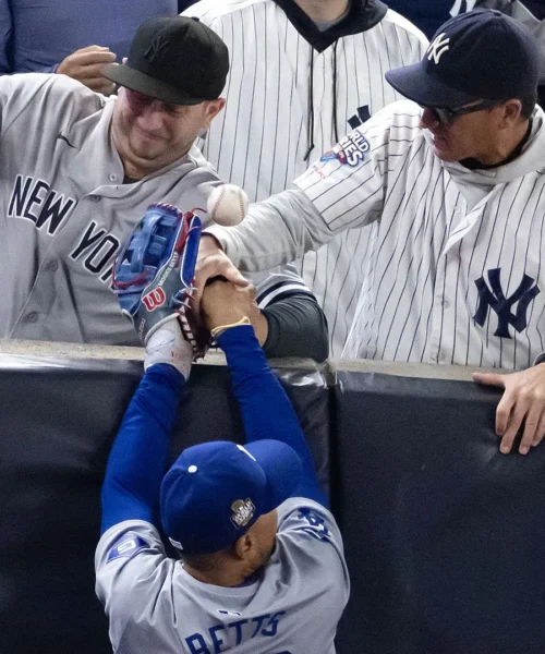 Le foto dei due tifosi che afferrano il campione: banditi per sempre dalla MLB!